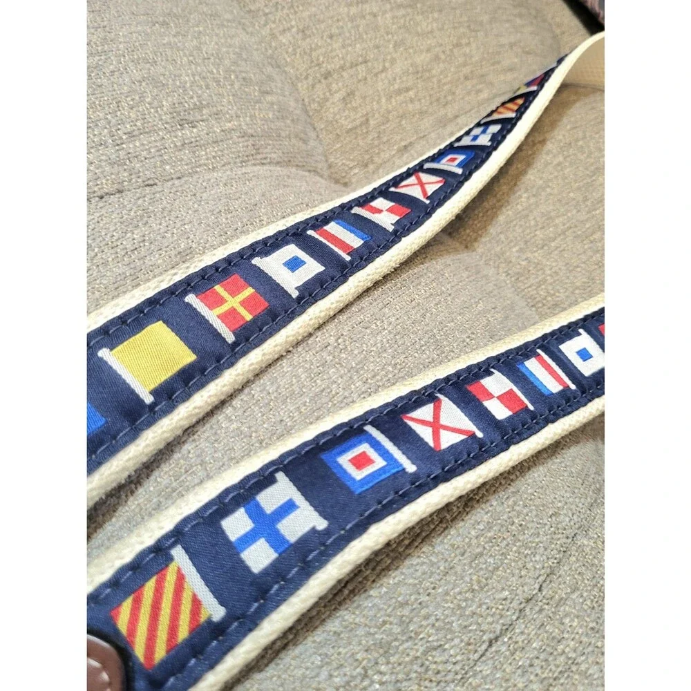 Men's Belt Zep Pro US Made Flags Navy Canvas Brass Buckle Dad Classic Size 42
